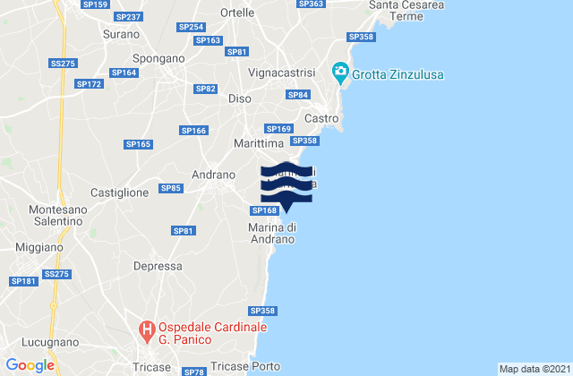 Andrano, Italyの潮見表地図