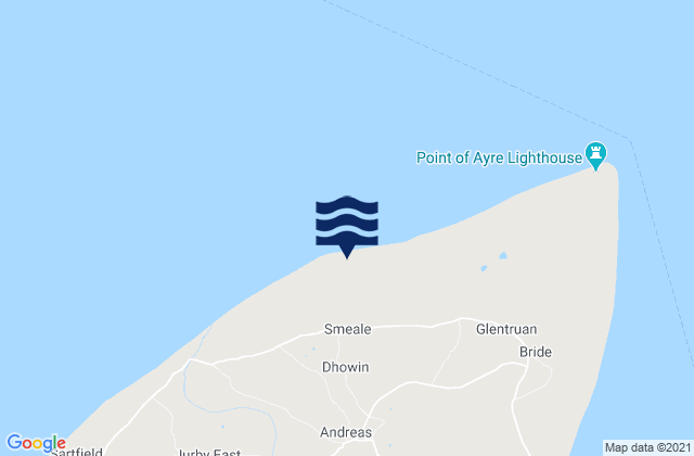 Andreas, Isle of Manの潮見表地図