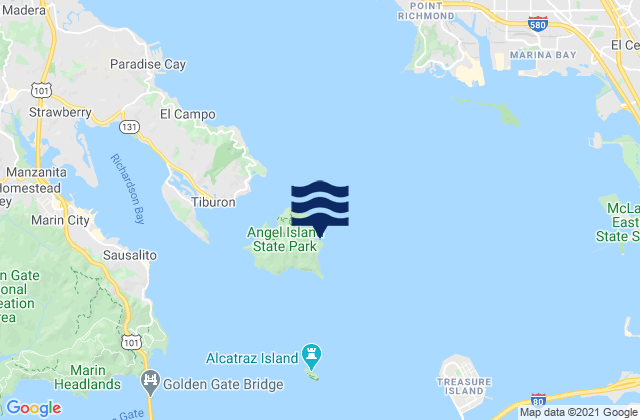 Angel Island (East Garrison), United Statesの潮見表地図