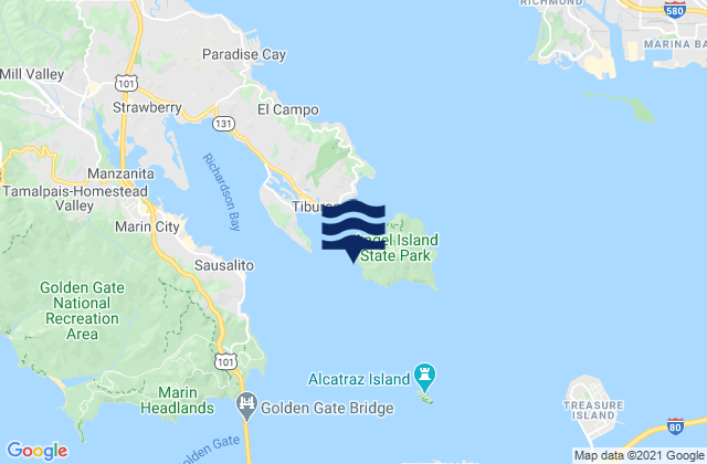 Angel Island (west Side), United Statesの潮見表地図