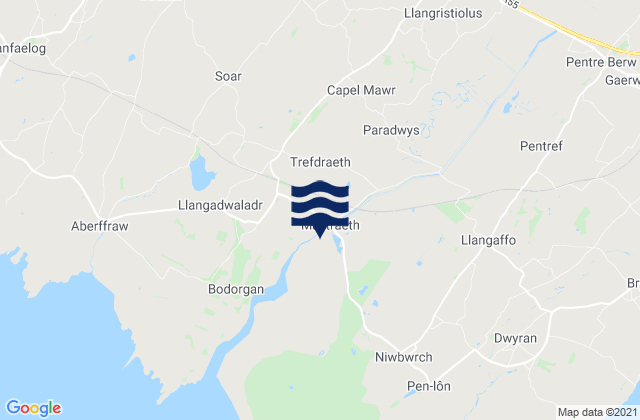 Anglesey, United Kingdomの潮見表地図