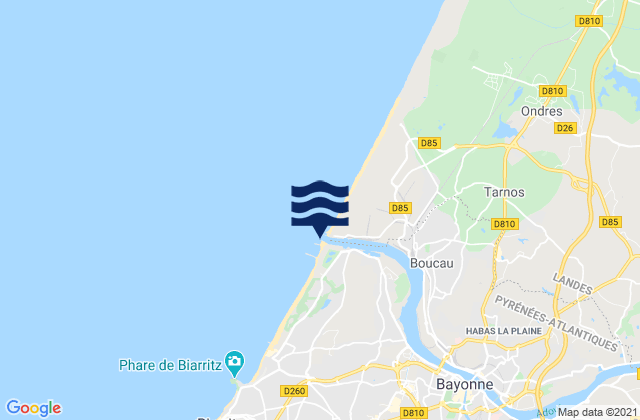 Anglet - Le Furoncle, Franceの潮見表地図
