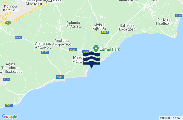 Anglisídes, Cyprusの潮見表地図