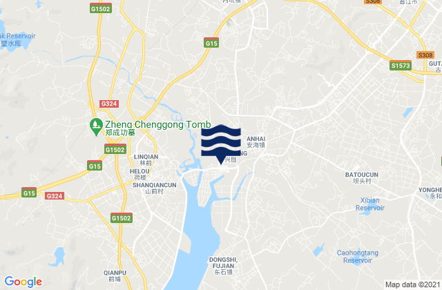 Anhai, Chinaの潮見表地図