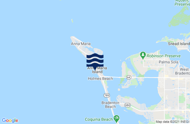 Anna Maria Island, United Statesの潮見表地図