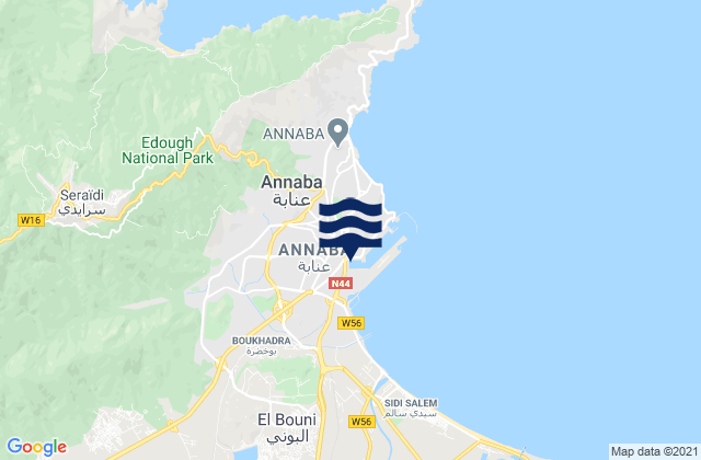 Annaba District, Algeriaの潮見表地図