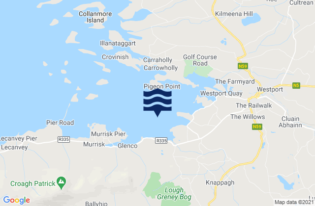 Annagh Island East, Irelandの潮見表地図