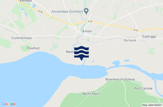 Annan Waterfoot, United Kingdomの潮見表地図