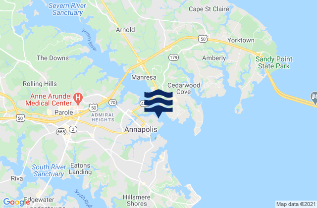 Annapolis (US Naval Academy), United Statesの潮見表地図