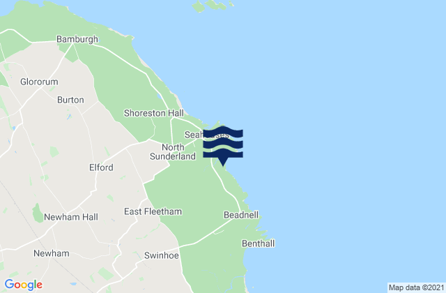 Annstead Beach, United Kingdomの潮見表地図