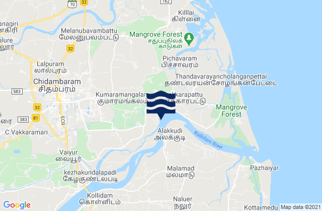 Annāmalainagar, Indiaの潮見表地図
