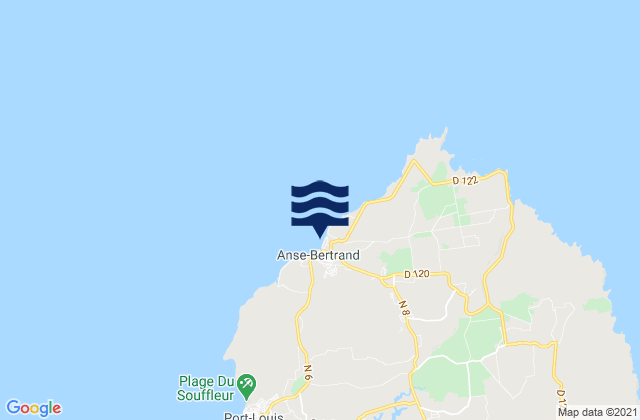 Anse-Bertrand, Guadeloupeの潮見表地図