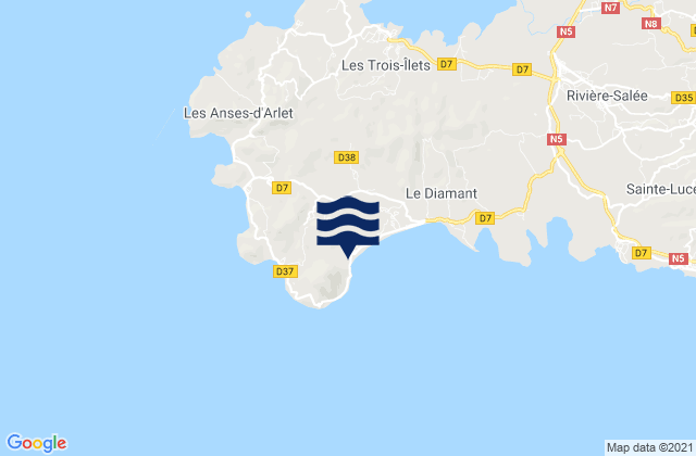 Anse Cafard, Martiniqueの潮見表地図