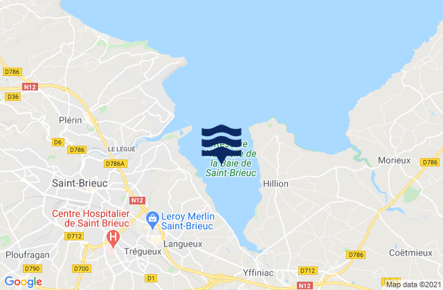 Anse d'Yffiniac, Franceの潮見表地図