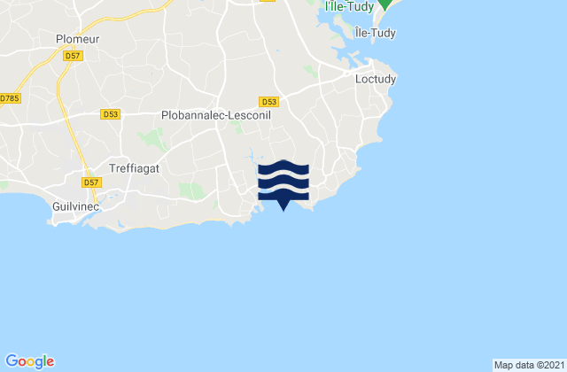 Anse de Lesconil, Franceの潮見表地図