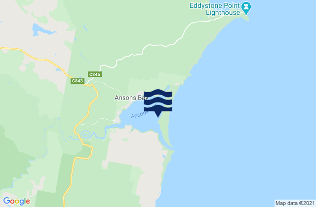 Ansons Bay, Australiaの潮見表地図