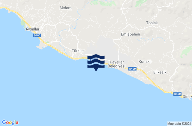 Antalya, Turkeyの潮見表地図