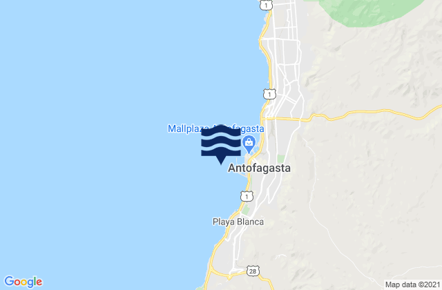 Antofagasta, Chileの潮見表地図