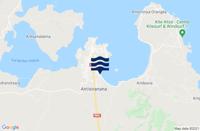 Antsiranana, Madagascarの潮見表地図