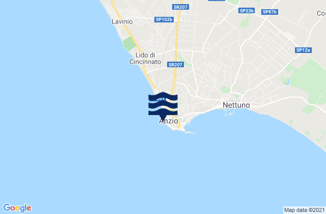 Anzio, Italyの潮見表地図