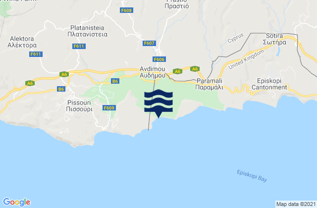 Anógyra, Cyprusの潮見表地図
