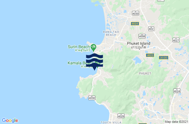 Ao Kamala, Thailandの潮見表地図