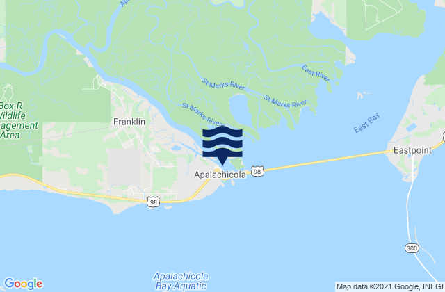 Apalachicola, United Statesの潮見表地図