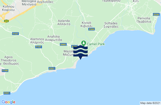 Aplánta, Cyprusの潮見表地図