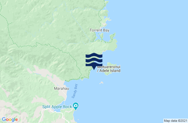 Apple Tree Bay, New Zealandの潮見表地図