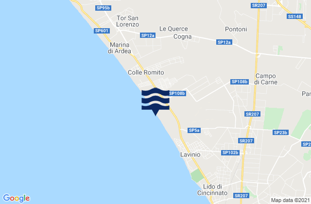 Aprilia, Italyの潮見表地図