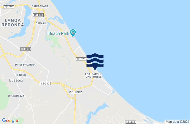 Aquiraz, Brazilの潮見表地図