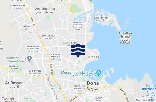Ar Rayyān, Qatarの潮見表地図