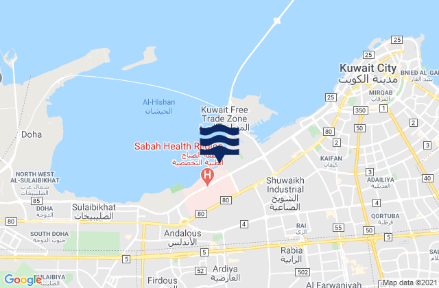 Ar Rābiyah, Kuwaitの潮見表地図
