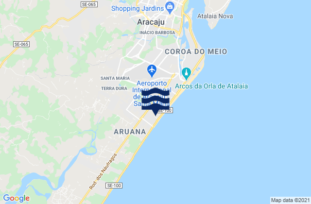 Aracaju, Brazilの潮見表地図