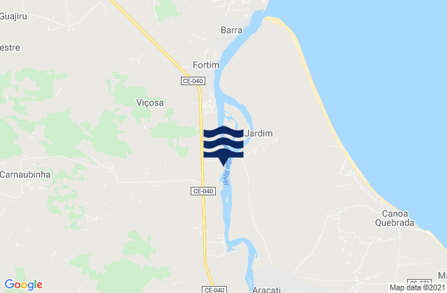 Aracati, Brazilの潮見表地図