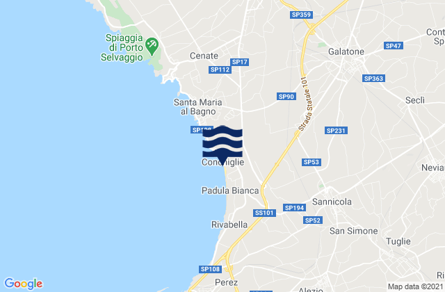 Aradeo, Italyの潮見表地図