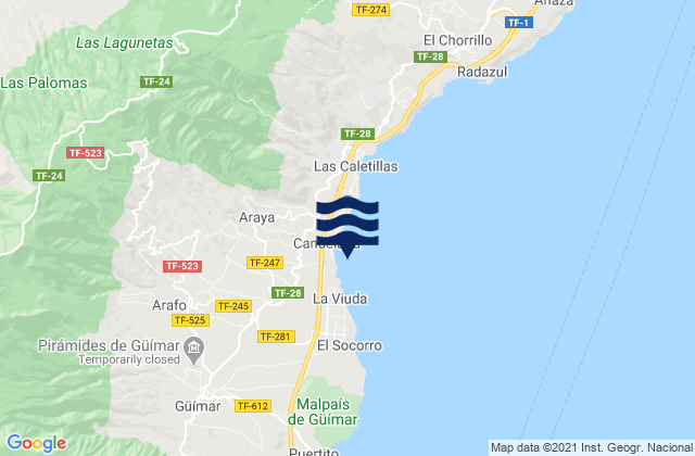 Arafo, Spainの潮見表地図
