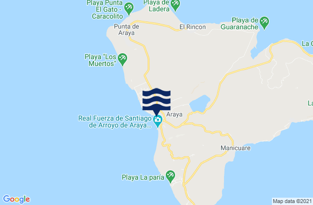 Araya, Venezuelaの潮見表地図