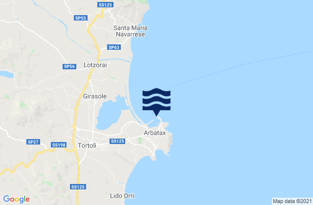 Arbatax Port, Italyの潮見表地図