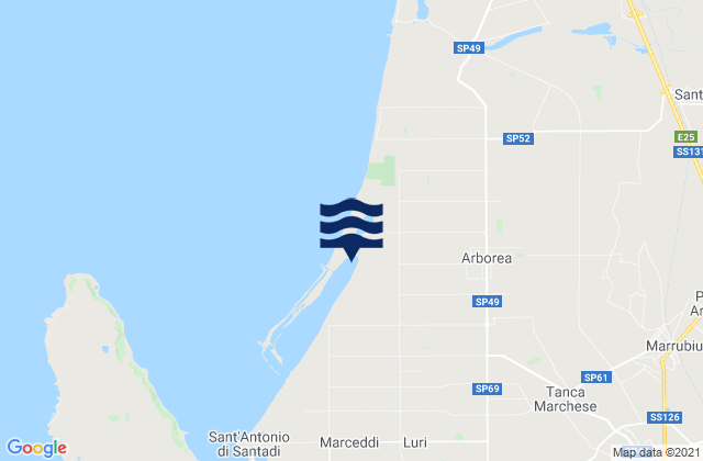 Arborea, Italyの潮見表地図