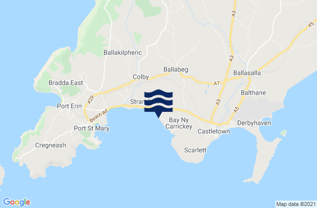 Arbory, Isle of Manの潮見表地図