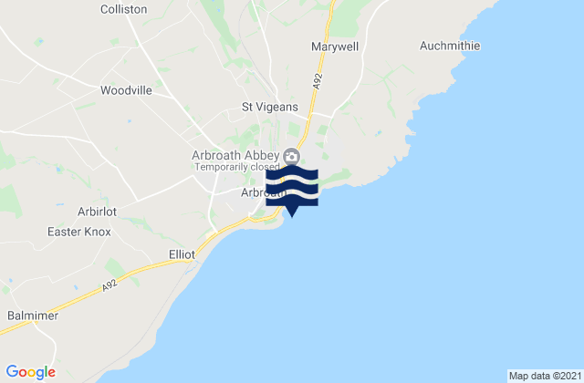 Arbroath, United Kingdomの潮見表地図