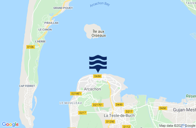Arcachon, Franceの潮見表地図