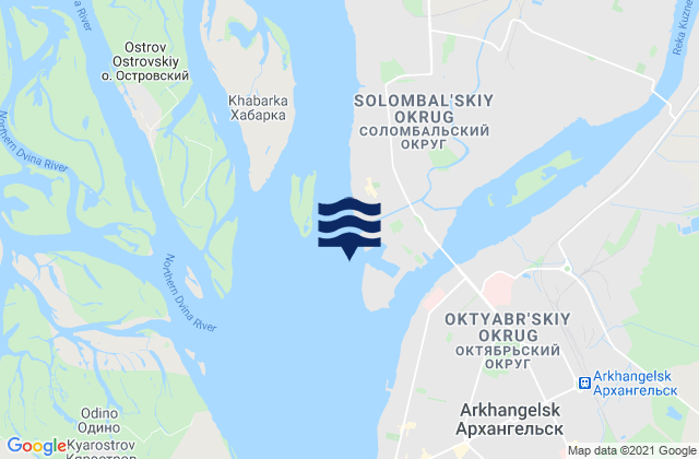 Archangel Solombala Island, Russiaの潮見表地図
