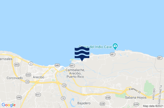 Arenalejos Barrio, Puerto Ricoの潮見表地図