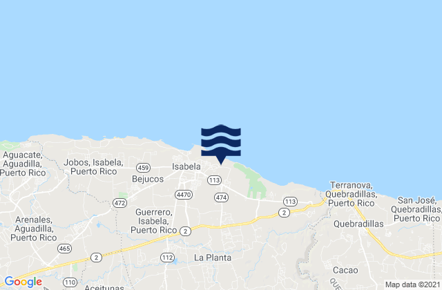 Arenales Bajos Barrio, Puerto Ricoの潮見表地図