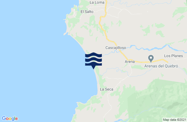 Arenas, Panamaの潮見表地図