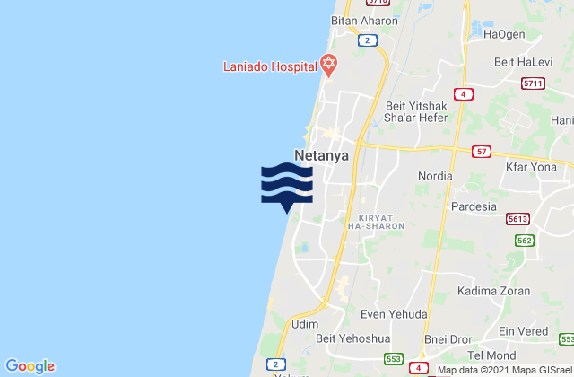 Argaman's Beach, Palestinian Territoryの潮見表地図