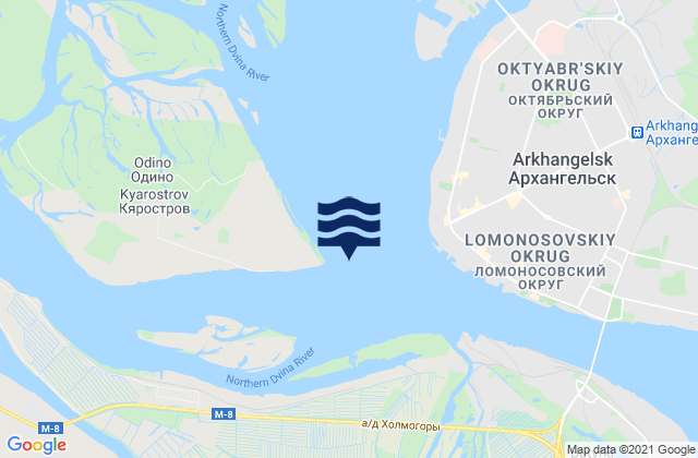 Arkhangel'sk, Russiaの潮見表地図