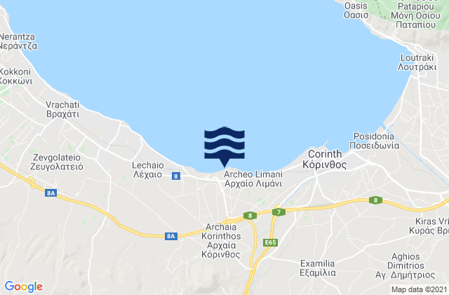 Arkhaía Kórinthos, Greeceの潮見表地図